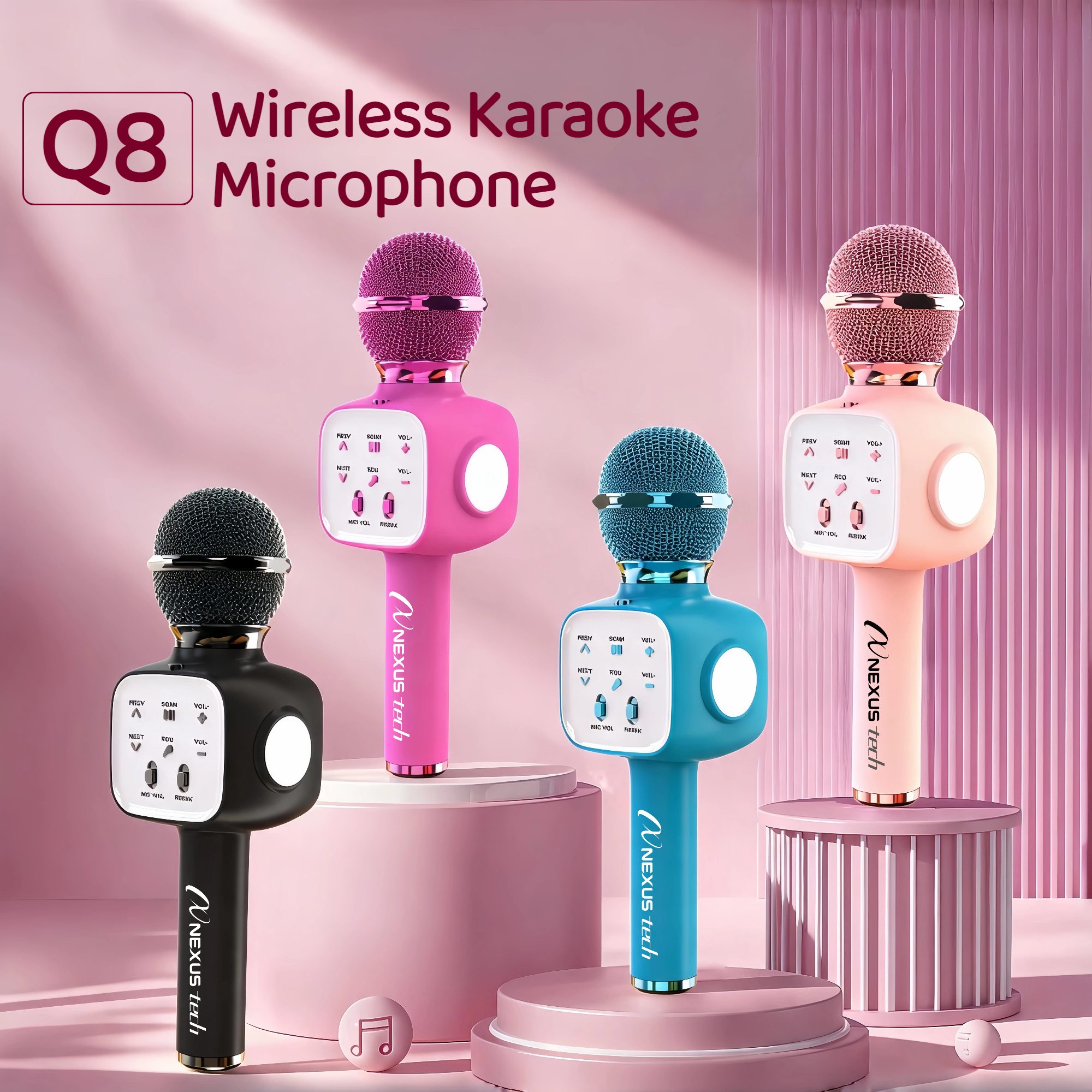 Kids Microphone Karaoke - Microphone de karaoké sans fil Bluetooth