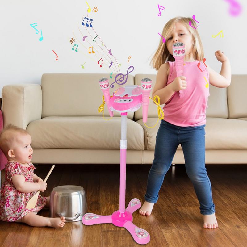 Kids Microphone Karaoke - Microphone debout avec support pour enfants,